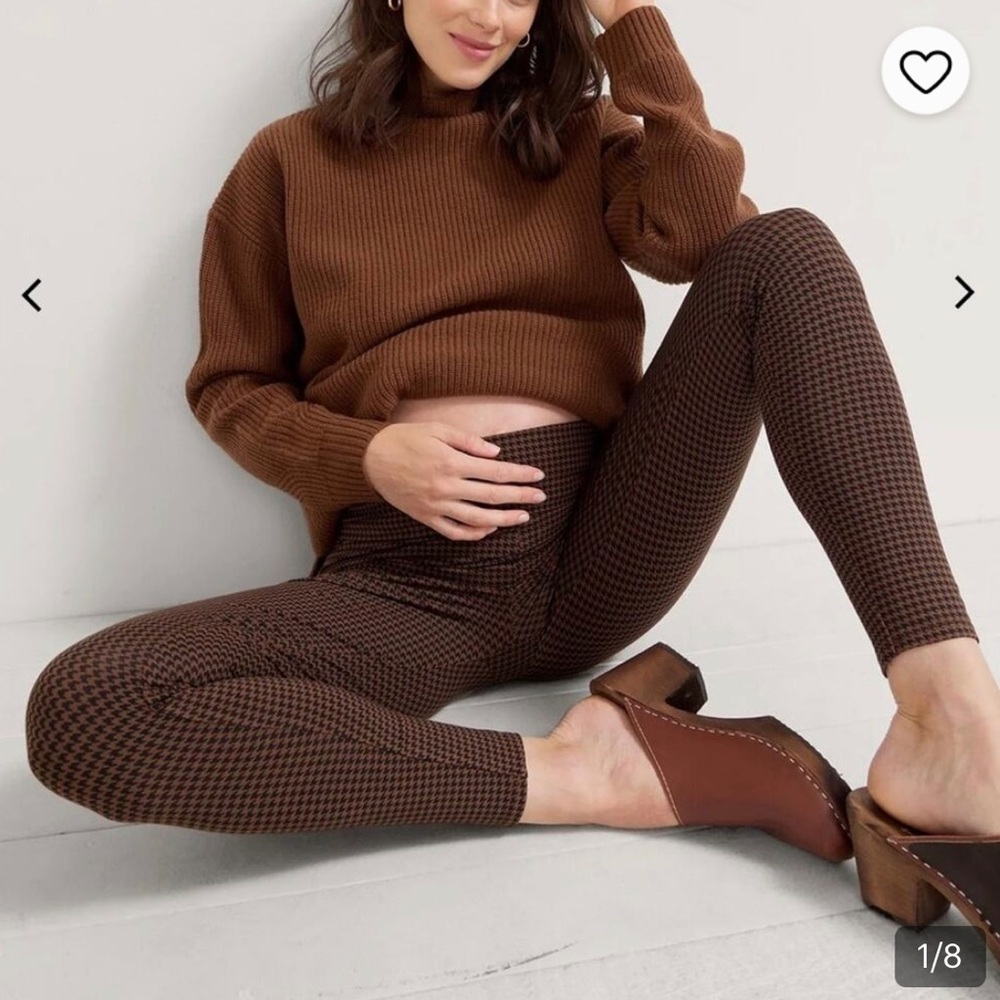 Hatch Ultimate Before, During & After Legging - Brown Houndstooth